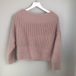Miracle Off the Shoulder Blush Sweater